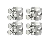 4 ligaduras de clarinete Bb para clarinete, la ligadura es una boquilla de clarinete de madera, instrumento de saxofón de madera, clarinete plateado, ligadura B, boquilla plana ajustable para