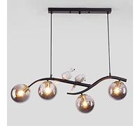 4-Light Chandelier - Brushed Brass Pendant Lighting for Kitchen Island, Living Room, Dining Room, Bird Linear Fixture