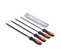 4 Limas Para Motosierra Con 1 Archivador, Producto Profesional De Acero Premium Duradero Para Afilado, TamañOs 3,2mm, 4,0mm, 4,8mm, 5,5mm Con Mango ErgonóMico, Ideal Para Taller, JardíN Y Bricolaje