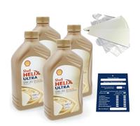 4 Litro Original Shell Helix Ultra Ect C2/C3 0W30 Aceite Porsche C30 Api Sn Kit