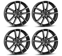 4 llantas Borbet W 8 x 18 ET48 5 x 112 negro pulido brillante compatible con Seat Altea Born Cupra Leon ST Cupra Leon Leon Toledo