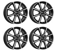 Dezent Wheels Llantas TN Dark 7.0Jx18 4x108 Negro/Pulido Juego de 4 para Peugeot 2008 208