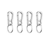 4 llaveros de Metal, Soporte para Langosta, Llavero para Bolso, Llavero Desmontable, Soporte para Llavero para Hombre (Plata)