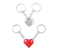 4 Llaveros De Pareja En Forma De Rompecabezas, Combinados En Un Diseño, Cole con Símbolo De Amor, Cole Emparejado.