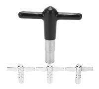 4 llaves de afinación para tambores, llave de tambor de mango en T de metal con cubierta de silicona, herramienta robusta y suave para afinar tambores y cambiar rápidamente las (Negra)
