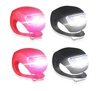 4 luces de silicona para cochecito: luces LED impermeables de silicona, luz para cochecito de bebé con LED brillante y 3 funciones de iluminación, luz para cochecito de bebé para exteriores