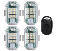 4 luces estroboscópicas LED inalámbricas impermeables con control remoto, luces de seguridad intermitentes multimodo de 7 colores de alto brillo para bicicleta, automóvil, motocicleta, correr y