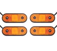 4 luces LED de 10 a 30 V ámbar, color naranja, esquina, marcador lateral de esquina con marca E para camión, remolque, camión, autocaravana, caravana.