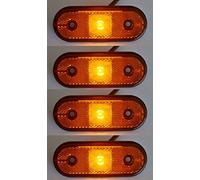 4 luces LED reflectantes de 12-24 V con contorno lateral frontal naranja ámbar con marcado E para camión, caravana, autocaravana, autobús, furgoneta