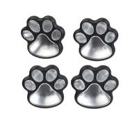 4 luces solares de jardín con estampado de pata de gato, iluminación decorativa para césped y patio para amantes de las mascotas, accesorios negros resistentes a la intemperie (luz blanca)