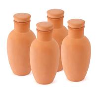 4 macetas de terracota de 3.1 x 3.1 x 6 pulgadas, maceta de riego automático de terracota con macetas de riego de arcilla de terracota, sistema de riego para plantas al aire libre, riego simple