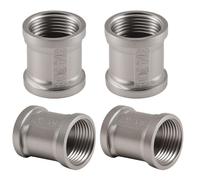 4 manguitos de acero inoxidable, boquilla doble de 3/4 pulgadas IG/IG, rosca interior de 3/4 pulgadas, manguito de acero inoxidable, adaptador de rosca interior, DN20, doble manguito para conexión de