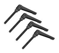 4 manijas de palanca de sujeción, asas ajustables de máquina de mango de rosca macho de acero inoxidable M8, negro (80 mm)