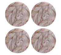 4 manteles individuales de PVC resistentes al calor con diseño circular de 38 cm de diámetro para decoración de mesa y práctica cobertura de mesa (marrón)