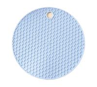 4 manteles individuales redondos de silicona extra gruesos con forma panal for abrir latas, posavasos creativos for tazas café, soporte for ollas cocina, tamaño S/L para Ollas(Blue,L-17CM)