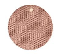 4 manteles individuales redondos de silicona extra gruesos con forma panal for abrir latas, posavasos creativos for tazas café, soporte for ollas cocina, tamaño S/L para Ollas(Brown,S-13.5CM)