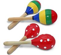 4 maracas, lyfLux 2 estilos maracas instrumentos de percusión de mano (colores rojos y elegantes)