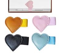 4 marcapáginas magnéticos de piel con soporte para bolígrafo, bonitos marcapáginas en forma de corazón con fuerte cierre magnético, fuerte cierre magnético para libros, regalo para lectores, mujeres
