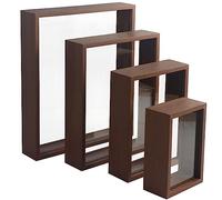 4 Marcos de Caja de Sombra Profunda, Cajas de Sombra de Vidrio Doble, Marco de Flores secas de Madera, Marco de Fotos Flotante Decorativo para decoración del hogar (4)