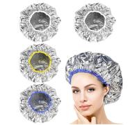 4 mascarillas de aluminio con temperatura constante, tapas de aluminio para el cuidado del cabello, tapas de aceite para el cuidado profundo, gorras de aceite para teñir el cabello, tapas de vapor