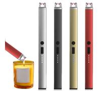 4 mecheros de 9,3 cm con llama de chorro: arco eléctrico, recargable por USB, con cerradura de seguridad, encendedor sin llama, encendedor para cocina, postres, camping y barbacoa
