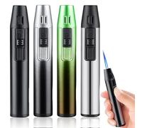 4 mecheros de llama de chorro de gas, rellenables, regalos para hombres, encendedor de tormenta, resistente al viento, encendedor de varilla larga, encendedor eléctrico para velas, barbacoa, cocina,