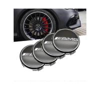 4 Mercedes-benz Modified 75mm Wheel Cover Wheel Logo Black Amg Boris
