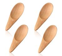 4 mini cucharas de madera de 7 cm, pequeñas cucharas de madera, cucharas de sal, pequeñas cucharas de especias de madera, pequeñas para sal, postre, cucharadita, cucharilla de azúcar, mermelada, miel,