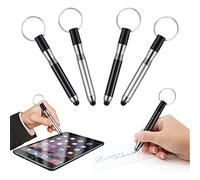 4 mini lápiz capacitivo con lazo para llavero, bolígrafo portátil para pantalla táctil con llavero, mini bolígrafo de escritura a mano, bolígrafo para tableta para pantalla táctil distintiva