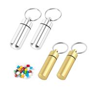 4 mini pastilleros de metal, llaveros pequeños, caja de píldoras portátil, caja de pastillas portátil, caja de pastillas pequeña, adecuada para llevar