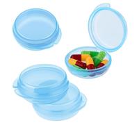 4 mini pastilleros pequeños organizadores de pastilleros portátiles para bolsillo, contenedores de almacenamiento de viaje, estuche para tapones para los oídos, dispensador de medicamentos, soporte