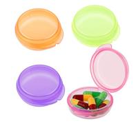 4 mini pastilleros pequeños organizadores de pastilleros portátiles para bolsillo, contenedores de almacenamiento de viaje, estuche para tapones para los oídos, dispensador de medicamentos, soporte de