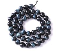 4 mm, 88 cuentas de piedra natural de ojo de tigre azul oscuro, cuentas de piedras semipreciosas, cuentas sueltas para hacer joyas, pulseras de bricolaje