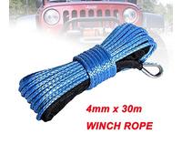 4 mm x 30 m sintética del torno línea de fibra cuerda de remolque Teleférico Accesorios for 4X4 / ATV/UTV / 4WD / OFF-ROAD Ajuste universal(Blauw)