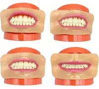 4 modelos de labios de silicona for entrenamiento (10 cm) for pruebas de dientes de porcelana for estética de prótesis y alineación de labios.