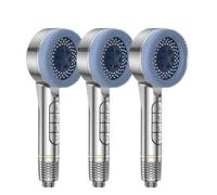 4 Modes Self-cleaning Shower Head With Silicone Brush One-Key Stop Water Massage High Pressure ABS Showerhead(Silver 3pcs)