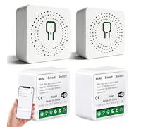 4 módulos de interruptor de luz inteligente de 1 vía: interruptor inteligente inalámbrico, mini interruptor wifi DIY, control de aplicación y voz, control de botones, interruptor de luz wifi