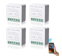 4 módulos de interruptor de luz inteligente de 1 vías, mini interruptor wifi DIY, módulo de interruptor inteligente para el hogar