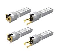 4 módulos transceptores de cobre 10GBASE-T SFP+ RJ45, multivelocidad 1.25G/2.5G/5G/10G hasta 30m - Compatible con TP-Link, Cisco SFP-10G-T-S, Ubiquiti UF-RJ45-10G, Netgear, Broadcom, Mikrotik y más