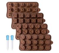 4 moldes de chocolate, 2 goteros. Diferentes tipos de moldes de silicona, moldes porosos, moldes para tartas, moldes para pudin, gelatina, modelos para hornear