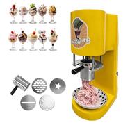 4 moldes de formas para dar forma a los fideos, máquina comercial de prensa para helado tipo espagueti, extrusora de helado con arranque de un solo toque, 30 L/h, fabricada en acero inoxidable(Yellow)