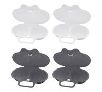 4 Moldes De Huevo Al Vapor Para El Desayuno, Cajas De Huevos Al Vapor Para Horno Microondas Resistentes Al Calor, Cocinas De Huevos Para Horno Microondas, Gris).