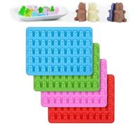 4 moldes de osito de goma, 200 cavidades de silicona, molde para dulces de chocolate, molde para cubitos de hielo con 4 goteros para gomitas de fondant de chocolate DIY