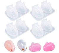 4 moldes de resina de silicona 3D de conejo de Pascua, moldes de fundición de resina epoxi, moldes de fundición de resina epoxi para jabón, velas, yeso, chocolate, dulces, pasteles, decoración del