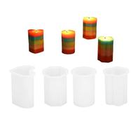 4 moldes de silicona cilíndricos a rayas, resina epoxi, resistentes a la temperatura, para hacer geometrías
