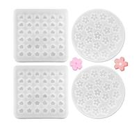 4 Moldes De Silicona Con Forma De Flor De Cerezo, Suaves Y Fáciles De Liberar, Herramientas Para Hornear Chocolate De Postre, Adecuados Para Llaveros De Bricolaje, Accesorios De Collar.