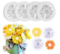 4 moldes de silicona, formas de margaritas, moldes de silicona 3D para velas, moldes para fundir velas, forma de margarita para velas, molde de silicona para fundir, fabricación de velas y jabón DIY