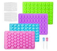4 moldes de silicona para hornear, 2 goteros, 100 hojas de envoltorios de caramelos, moldes de cubitos de hielo, moldes de goma, moldes de silicona para chocolate