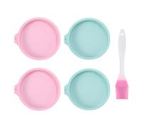 4 moldes para freidora de aire caliente, 1 cepillo de silicona, moldes para freidora de aire caliente, juego de huevos de silicona, moldes para tartas de freidora de aire caliente, herramientas