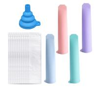 4 Moldes Para Helado, 10 Bolsas Para Paletas, 1 Embudo, Juego Para Hacer Helado, Tubo De Silicona Para Cubitos De Hielo, Molde Para Paletas Con Tapa, Molde Para Helado Diy